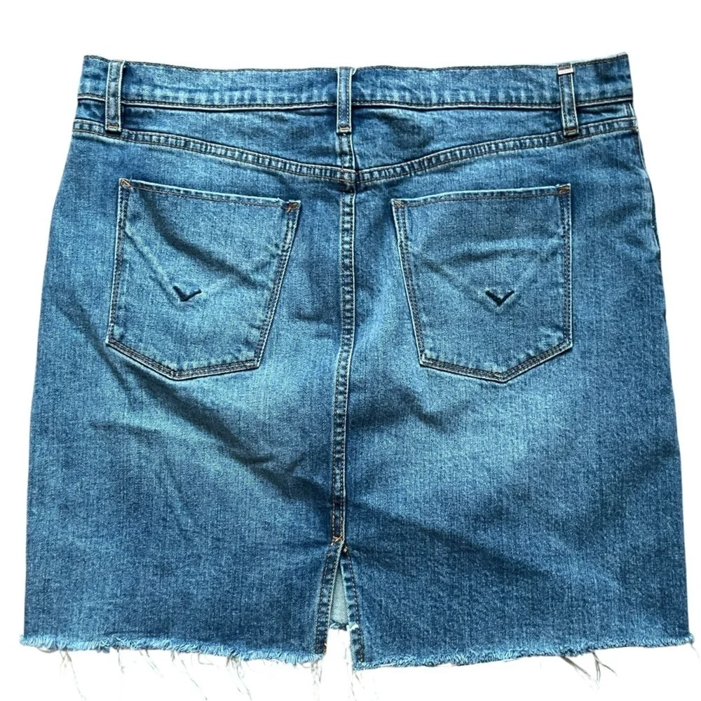 HUDSON Lulu Blue Denim Zip Fly 5 Pocket Jean Skirt size 32